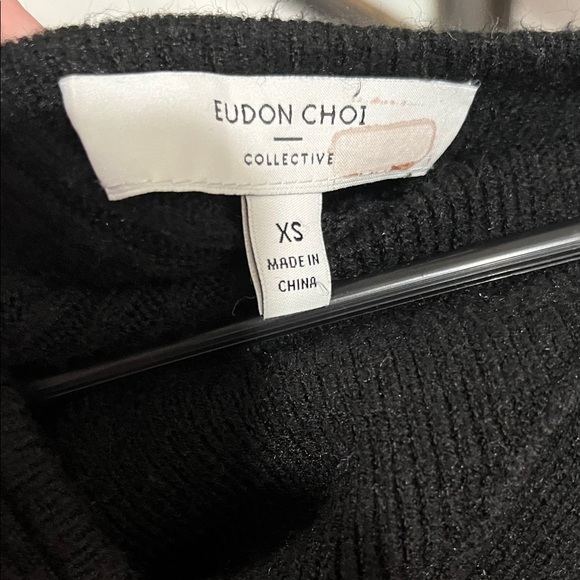 Eudon Choi Long Sleeve Black Knit Fringe Dress - Picture 5 of 9